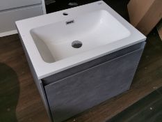 Wall Hung One Drawer Concrete Grey Vanity Unit RRP £489