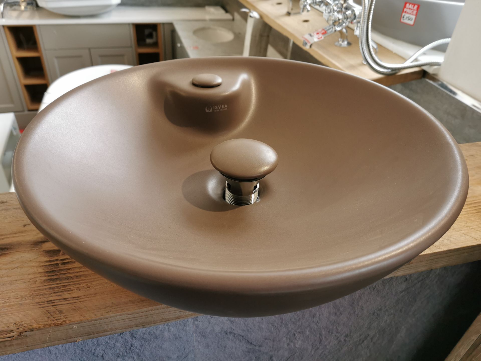 ISVEA 1962 Italia Designer Taupe Ceramic Washbowl Basin RRP £399