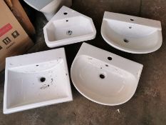 Ex-Display 4x Porcelain Wall-Hung Corner Sink Units