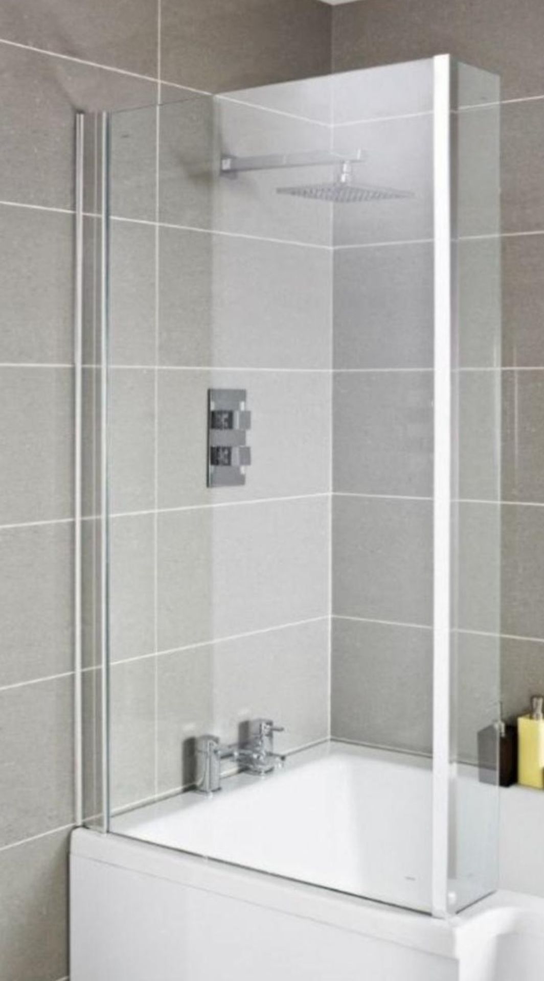 Showercube L-Shaped Bathscreen Single-Sided Chrome BNIB RRP £209