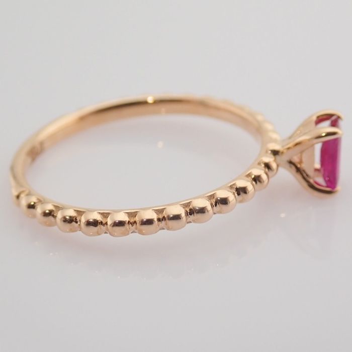 14 kt. Pink gold - Ring - 0.24 Ct. Ruby - Image 6 of 8