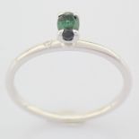 14K White Gold Diamond & Tourmaline Ring