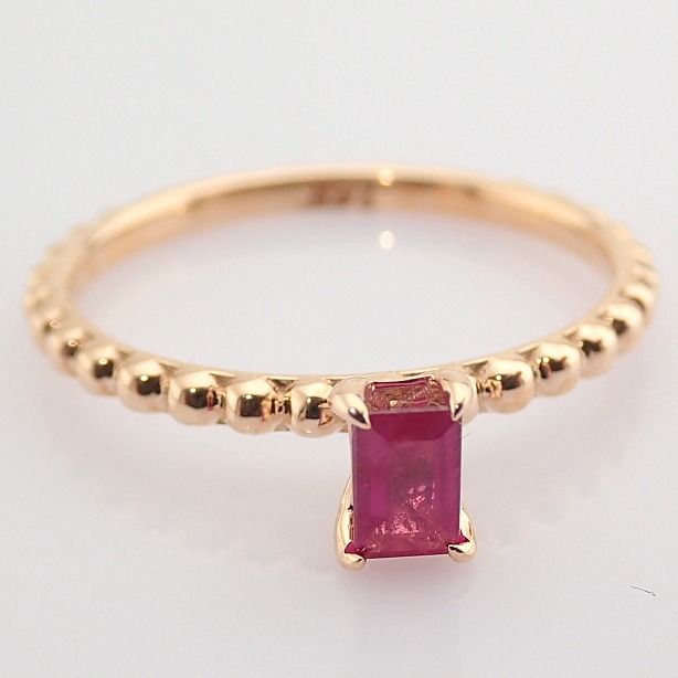 14 kt. Pink gold - Ring - 0.24 Ct. Ruby - Image 8 of 8