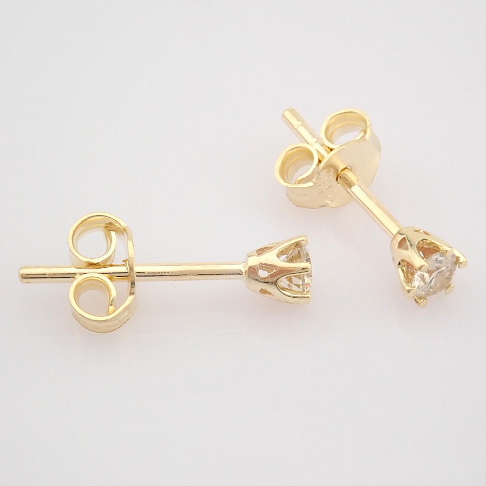 14 Yellow Gold Diamond Solitaire Earring - Image 3 of 7