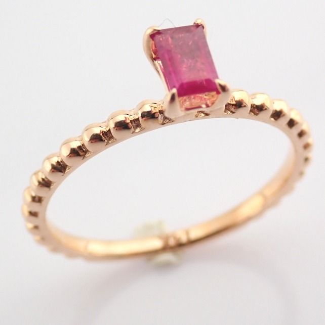 14 kt. Pink gold - Ring - 0.24 Ct. Ruby - Image 5 of 8