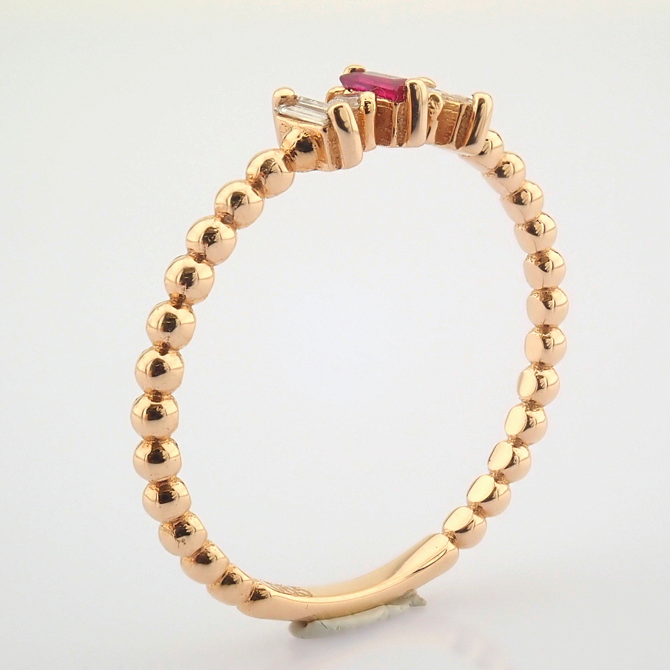 14K White and Rose Gold Diamond & Ruby Ring - Image 6 of 8