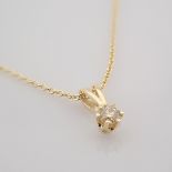 14 Yellow Gold Diamond Solitaire Necklace