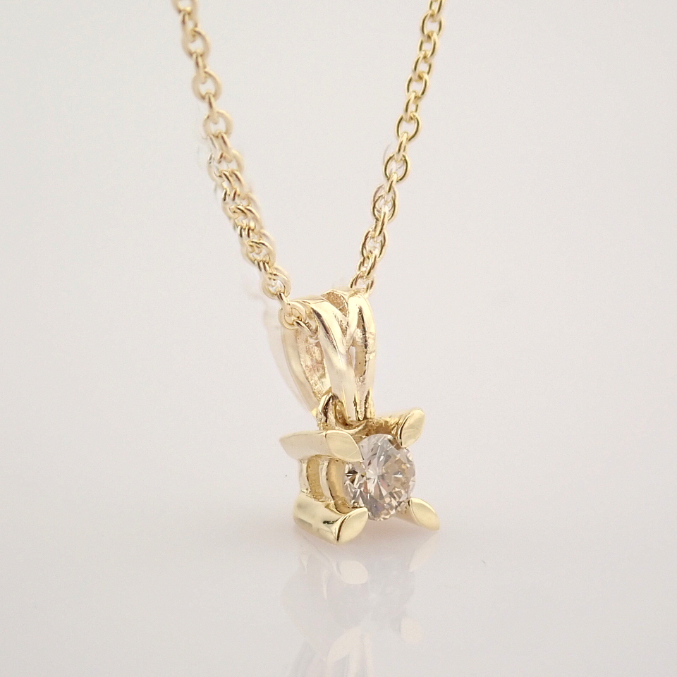 14 Yellow Gold Diamond Solitaire Necklace - Image 8 of 8