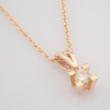 14K Rose/Pink Gold Diamond Solitaire Necklace