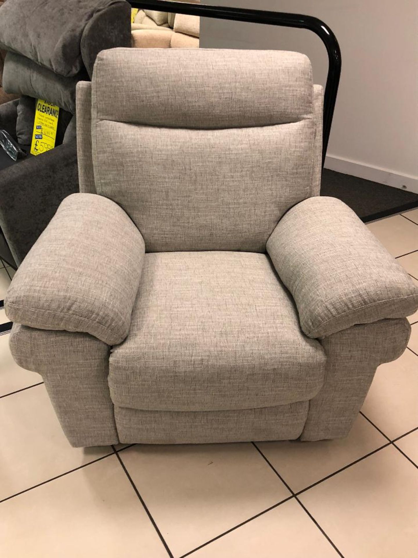 Brand new boxed Tanya manual reclining arm chair in pebble fabric