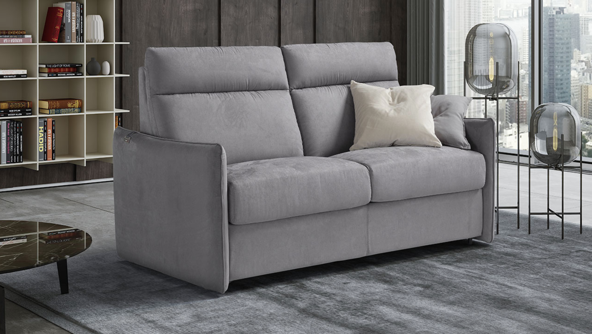 ‘AIMEE’ Italian Crafted 3 Seat Sofa Bed in PLAZA GREY. RRP £1979