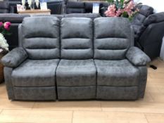 Brand new boxed Cartier 3 seater plus 2 seater grey electric reclining sofas