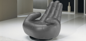 SOSIA ‘The Hand’ Italian Leather Chair in Dark Grey Italian Leather RRP £1699