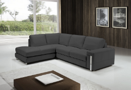 EGOISTE’ Corner Sofa - Dark Grey Italian Leather Left Hand Chaise RRP £3499