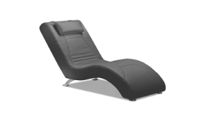 ‘WAVE’ Italian Crafted Chaise Chair in Dark Grey Italian Leather. RRP £1399