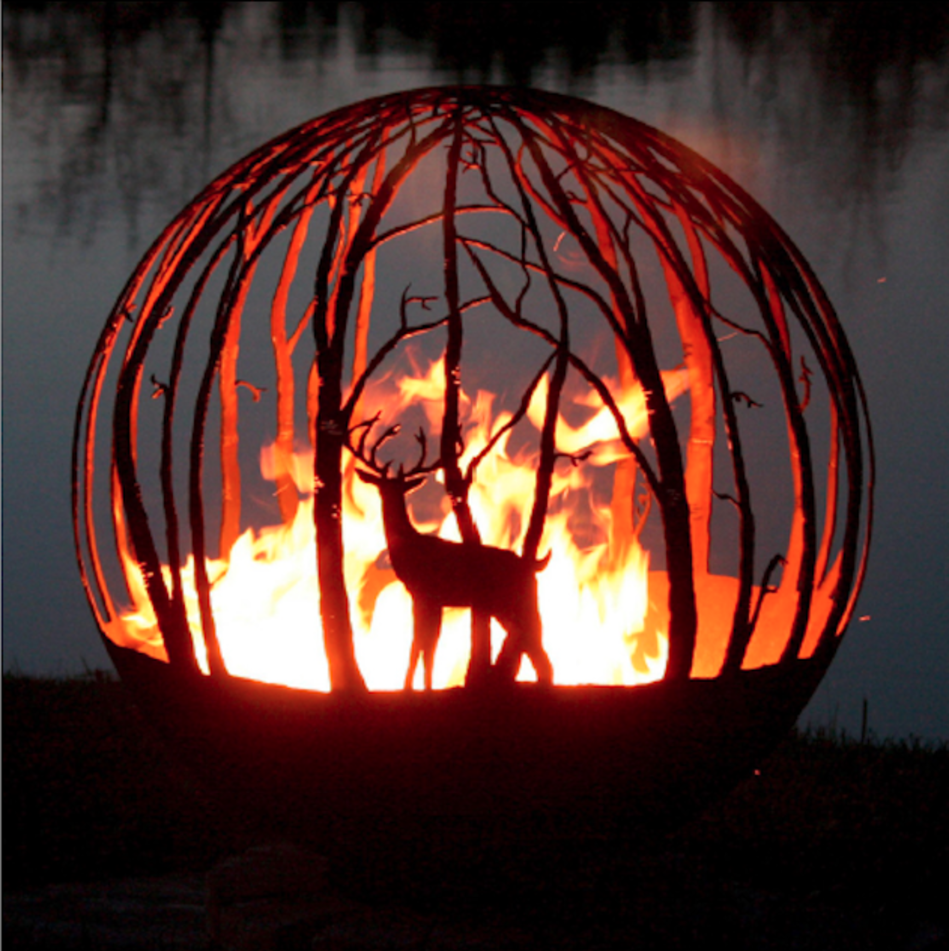 Deer - Steel Fire Pit Sphere
