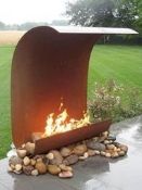 XXX-Tall ÔWaveÕ Steel Fire Pit, Burner._Rectangular_Wood Burner _AHL-CF23