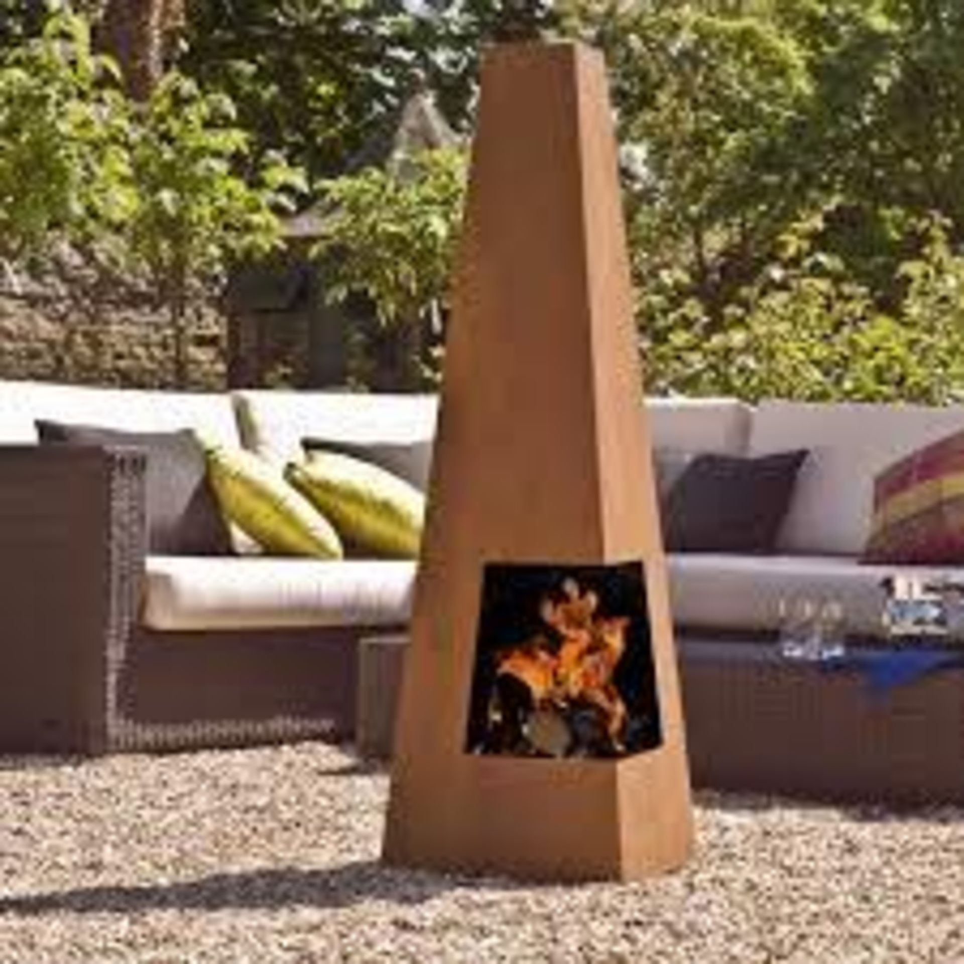 X-Tall Tower Steel Fire Pit, Burner._Rectangular_Wood Burner _AHL-CF22