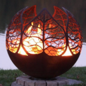 Leaf Steel Fire Pit Sphere
