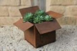 Large Corten Steel Planter Gift Box Shape - AHL-CP07