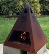 Large Steel Fire Pit Burner. Pyramid_Wood Burner_AHL-CF15