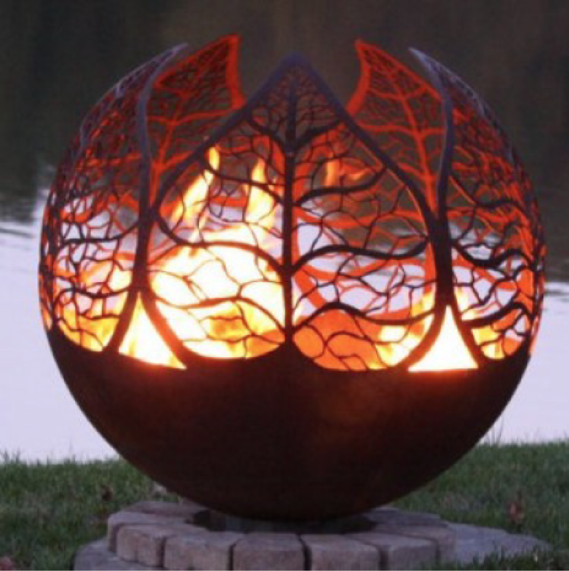 Leaf Steel Fire Pit Sphere