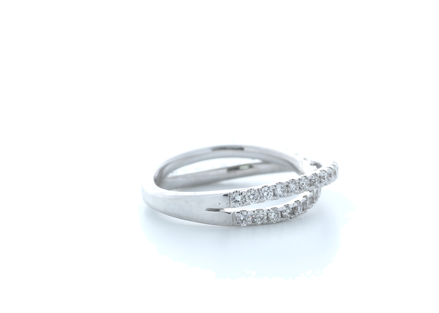 18ct White Gold Claw Set Semi Eternity Diamond Ring 0.73 Carats - Image 4 of 5