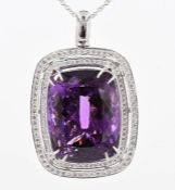 Necklace - 45.28 Ct. Amethyst - 1.26 Ct Diamonds