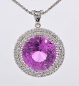 Necklace - 53.57 Ct. Kunzite - 2.79 Ct Diamonds