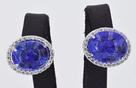 Earrings - 17.16 Ct. Tanzanite - Diamonds