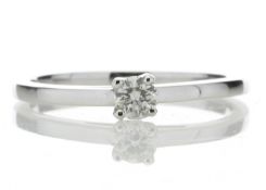 18ct White Gold Single Stone Wire Set Diamond Ring 0.20 Carats