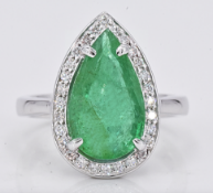 Ring Diamonds - 4.24 Ct. GIA Emerald