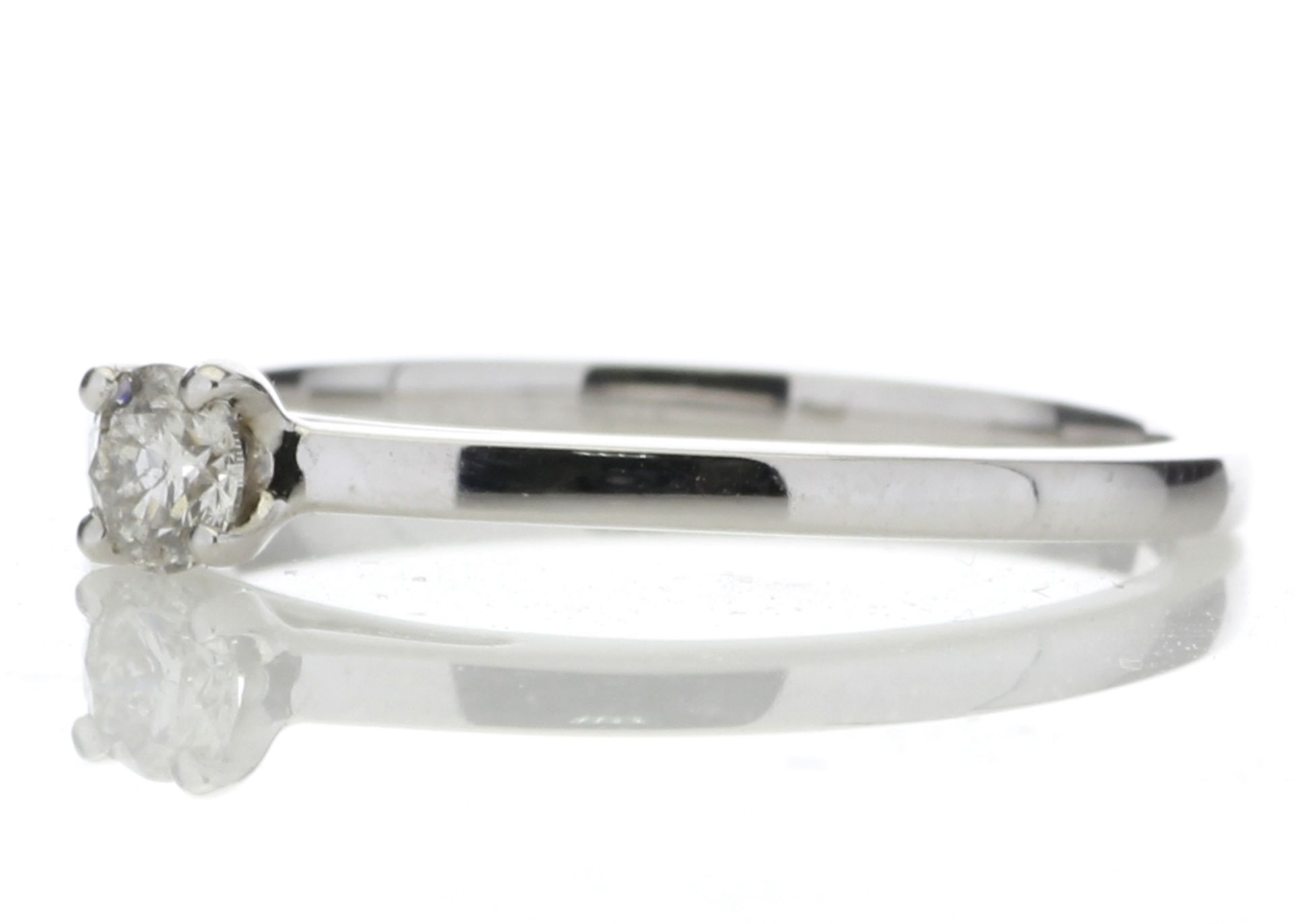 18ct White Gold Single Stone Wire Set Diamond Ring 0.20 Carats - Image 2 of 4