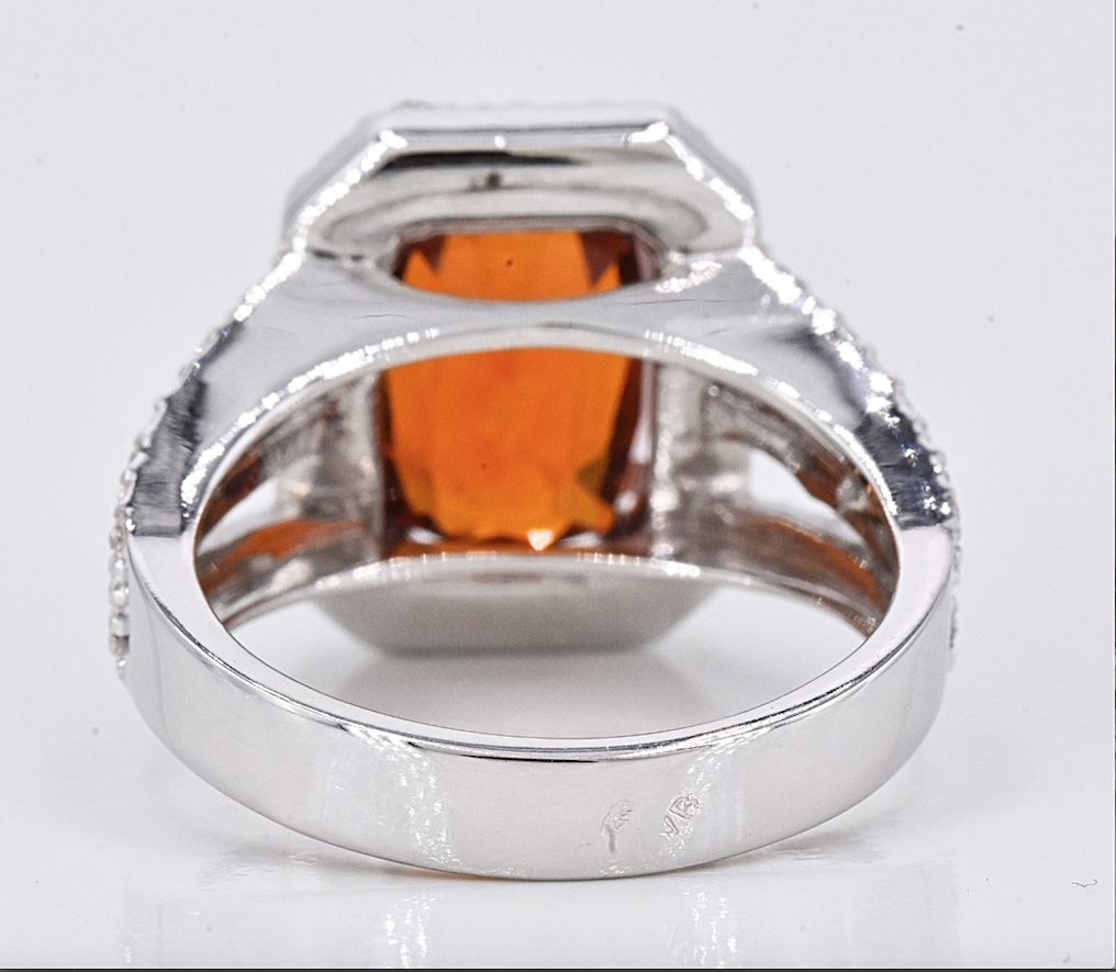 Ring - 7.47 Ct. Garnet Spessartine, Diamonds - Image 5 of 7