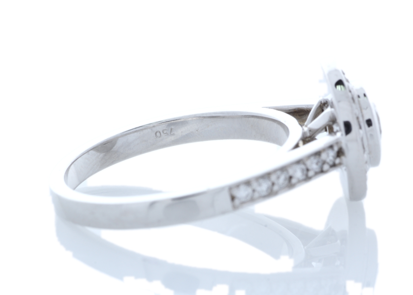 18ct White Gold Single Stone With Halo Setting Ring (0.50) 1.00 Carats - Image 2 of 6