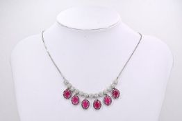 Necklace - 10.61 Ct. Ruby - 2.18 Ct Diamonds