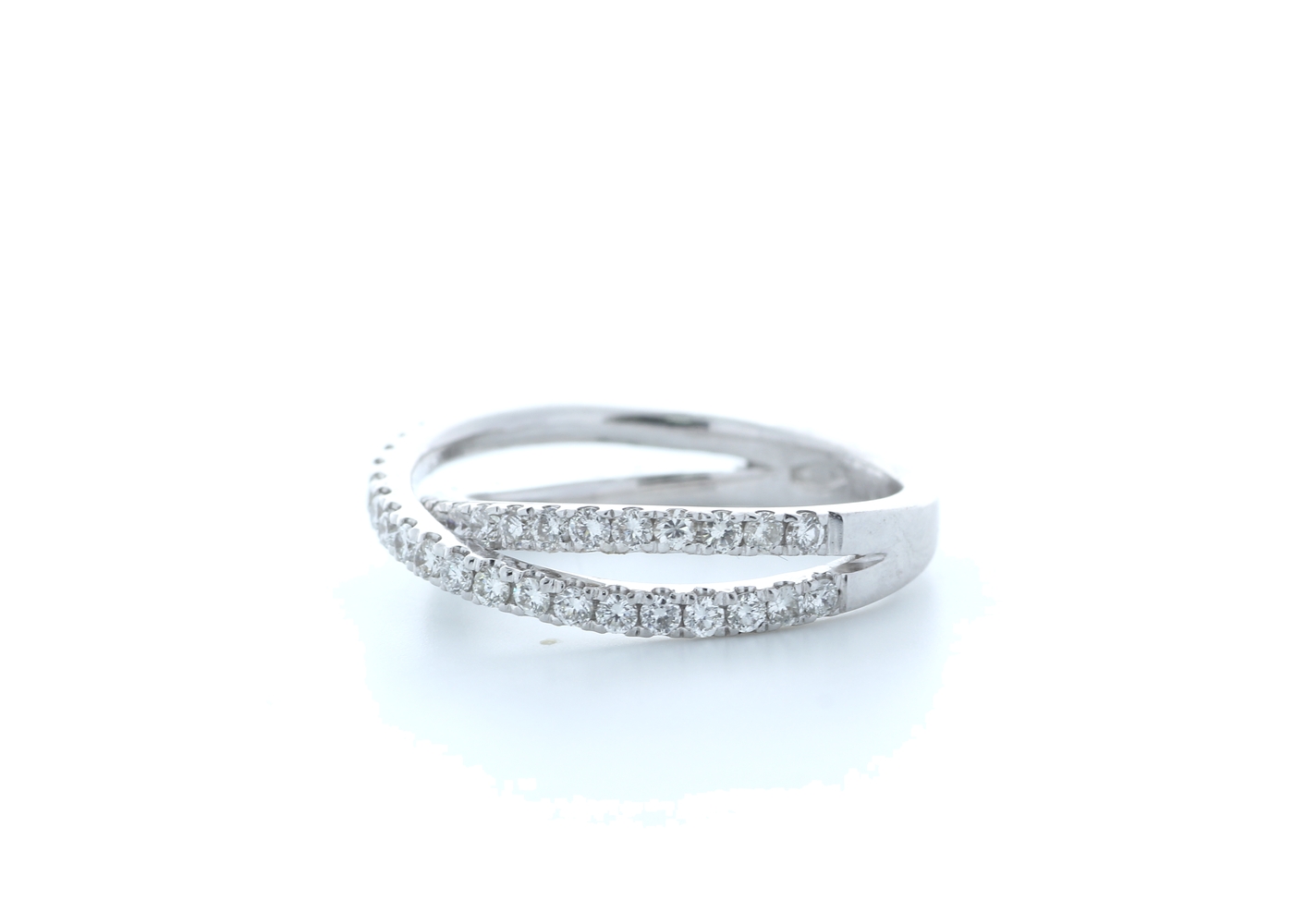 18ct White Gold Claw Set Semi Eternity Diamond Ring 0.73 Carats - Image 2 of 5