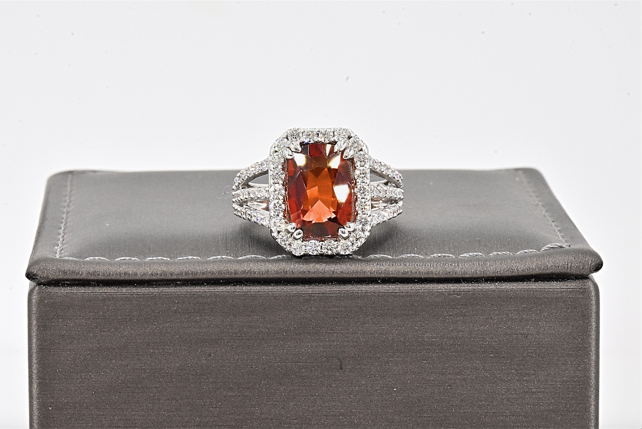 Ring - 7.47 Ct. Garnet Spessartine, Diamonds - Image 7 of 7