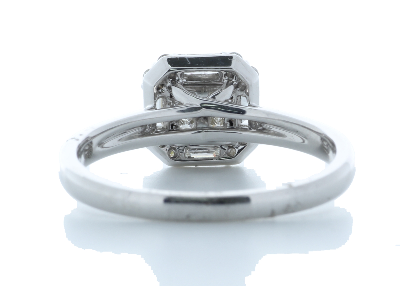 18ct White Gold Single Stone With Halo Setting Ring 0.55 Carats - Image 3 of 4