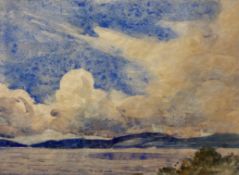 William Walls 1860-1942 ARSA, RSW, RSA signed watercolour “Cloudy day Strathcurr”