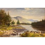 Donald M Shearer (Scottish) Original signed oil Scottish View "Loch Morlich" Donald