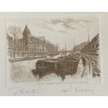 “Paris” etching signed Robin