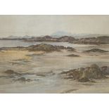 Leslie P Stuart (act.1946-1967) signed watercolour “Sandy shoreline”