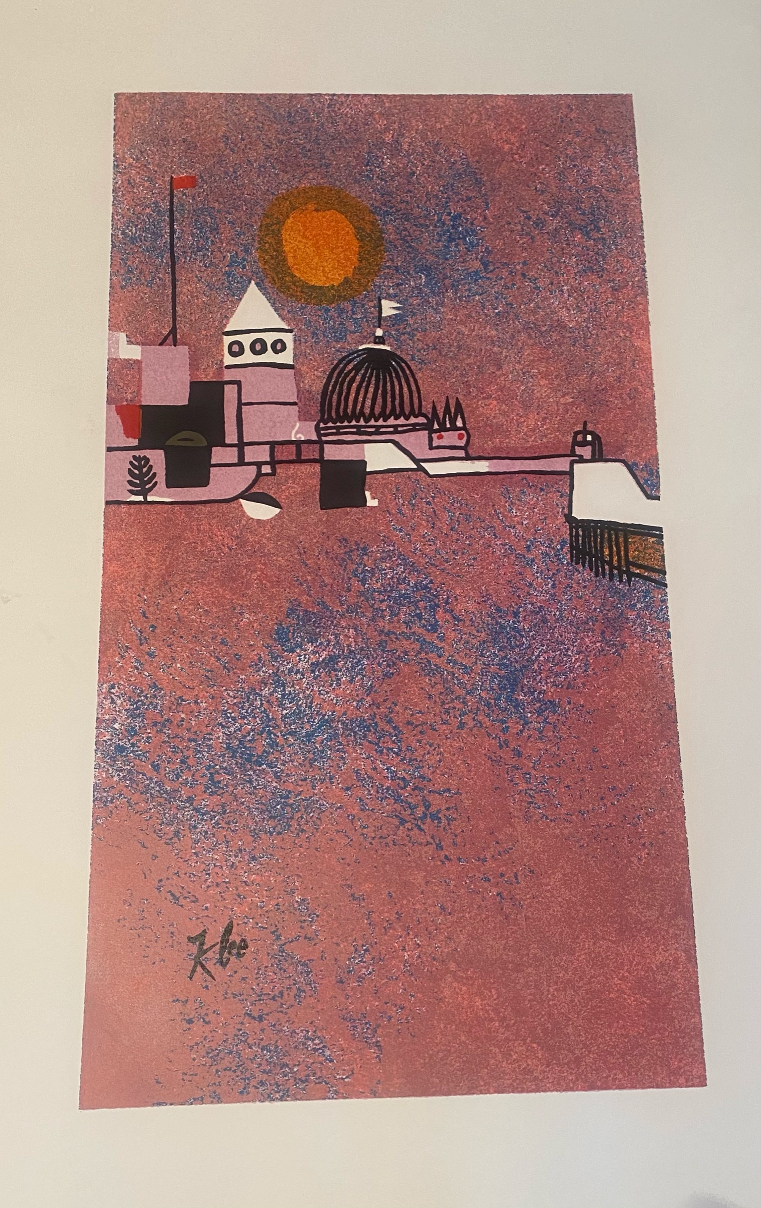 Paul Klee vintage silk screen print Orange moon - Image 2 of 3