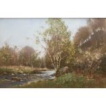 George Neil Scottish signed oil painting “country stream”