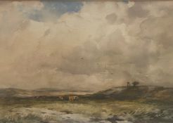Original Signed Watercolour. Wycliffe Eggington, 1875-1951 - Grazing On The Moor