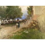 Graham Petrie RI ROI (1859-1940) Cornish artist signed oil "Venice Backwater"