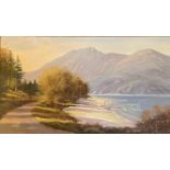 Donald M Shearer (Scottish) Original signed oil Scottish View "The mouth of Loch Maree"