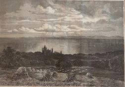 Antique print "Dunrobin Castle the seat of the Duke of Sutherland"
