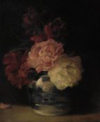 Robert Easton Stuart, Scottish artist 1890-1940 signed oil on canvas “Peonies”